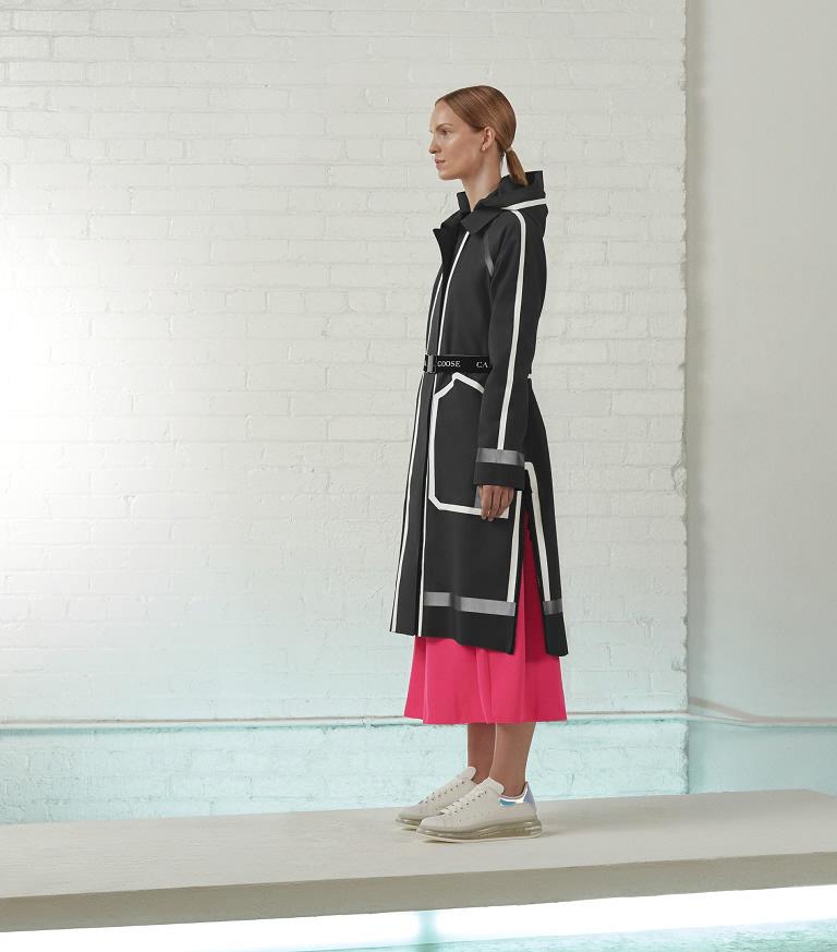 Chamarras Canada Goose Mujer México - Clara Trench Rompevientos Negros EL7530961